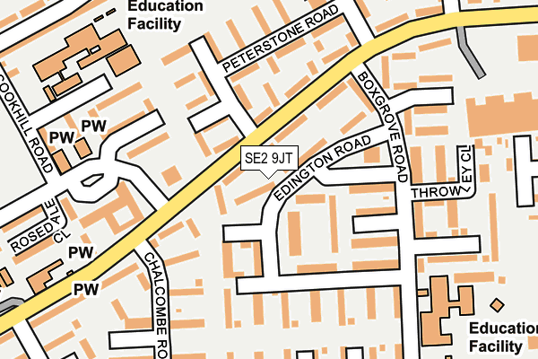 SE2 9JT map - OS OpenMap – Local (Ordnance Survey)