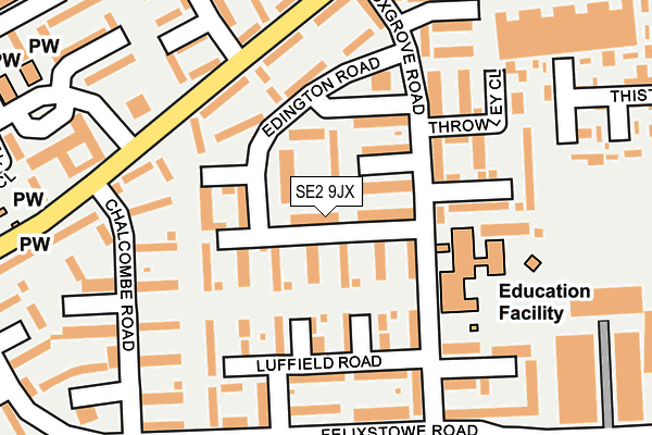 SE2 9JX map - OS OpenMap – Local (Ordnance Survey)