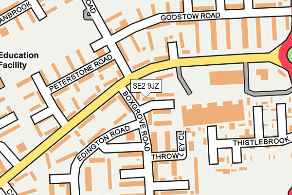 SE2 9JZ map - OS OpenMap – Local (Ordnance Survey)