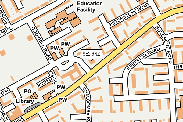 SE2 9NZ map - OS OpenMap – Local (Ordnance Survey)