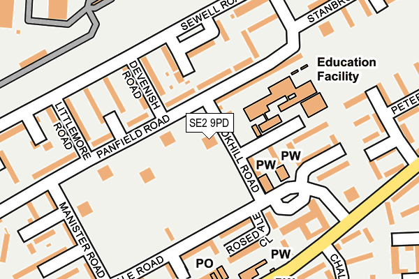 SE2 9PD map - OS OpenMap – Local (Ordnance Survey)