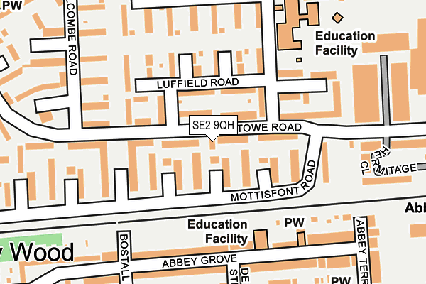 SE2 9QH map - OS OpenMap – Local (Ordnance Survey)