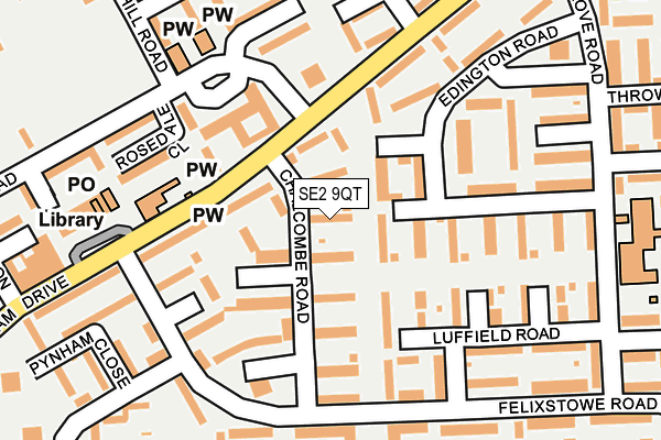 SE2 9QT map - OS OpenMap – Local (Ordnance Survey)