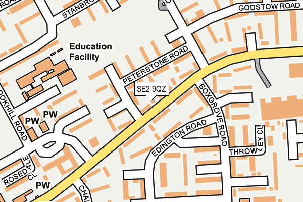SE2 9QZ map - OS OpenMap – Local (Ordnance Survey)