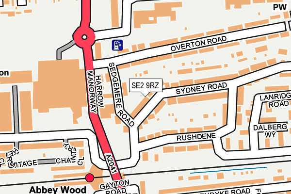 SE2 9RZ map - OS OpenMap – Local (Ordnance Survey)