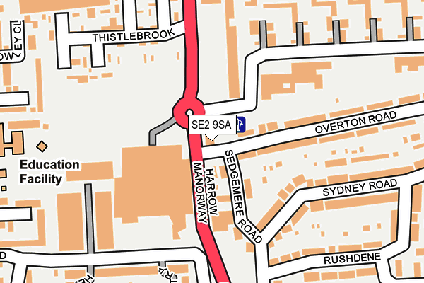 SE2 9SA map - OS OpenMap – Local (Ordnance Survey)