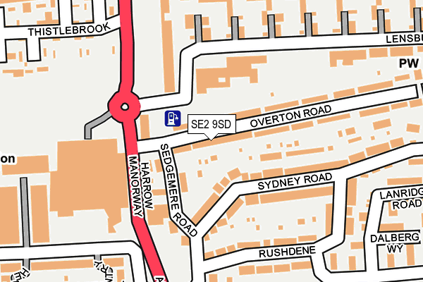 SE2 9SD map - OS OpenMap – Local (Ordnance Survey)