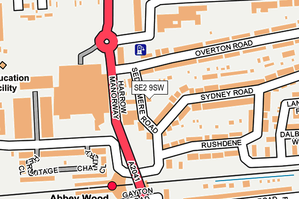 SE2 9SW map - OS OpenMap – Local (Ordnance Survey)