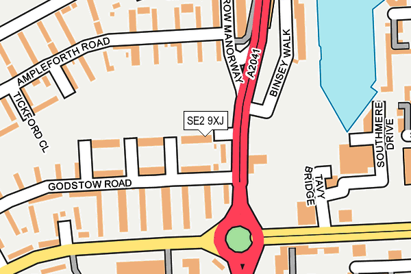SE2 9XJ map - OS OpenMap – Local (Ordnance Survey)