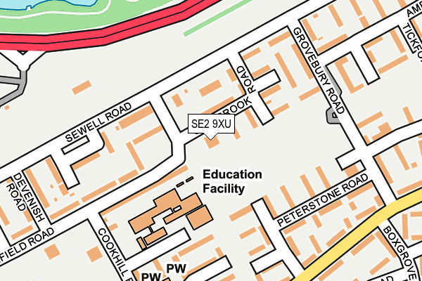 SE2 9XU map - OS OpenMap – Local (Ordnance Survey)
