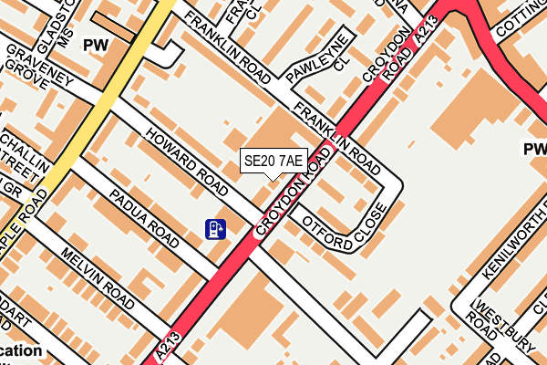 SE20 7AE map - OS OpenMap – Local (Ordnance Survey)