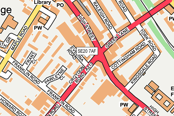SE20 7AF map - OS OpenMap – Local (Ordnance Survey)