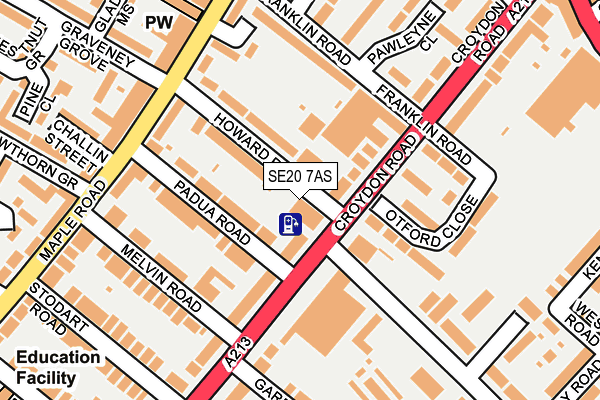 SE20 7AS map - OS OpenMap – Local (Ordnance Survey)