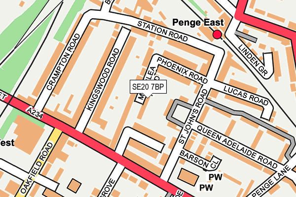 SE20 7BP map - OS OpenMap – Local (Ordnance Survey)