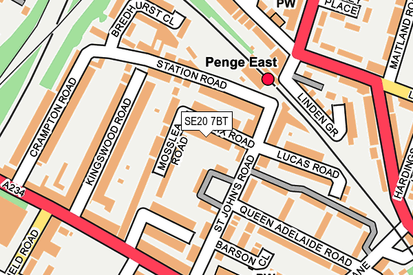 SE20 7BT map - OS OpenMap – Local (Ordnance Survey)