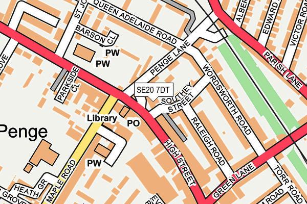 SE20 7DT map - OS OpenMap – Local (Ordnance Survey)