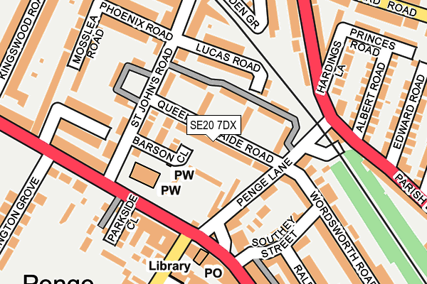 SE20 7DX map - OS OpenMap – Local (Ordnance Survey)