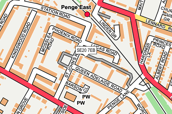SE20 7EB map - OS OpenMap – Local (Ordnance Survey)