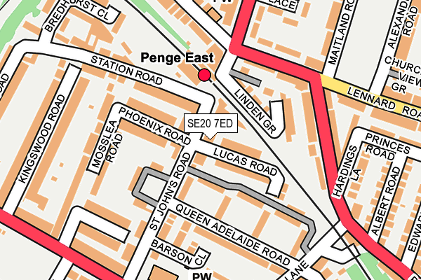 SE20 7ED map - OS OpenMap – Local (Ordnance Survey)