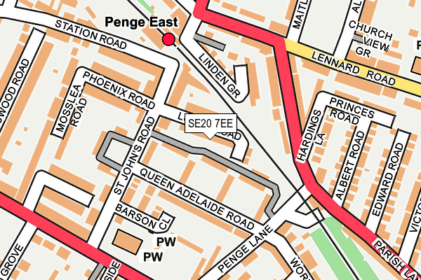 SE20 7EE map - OS OpenMap – Local (Ordnance Survey)