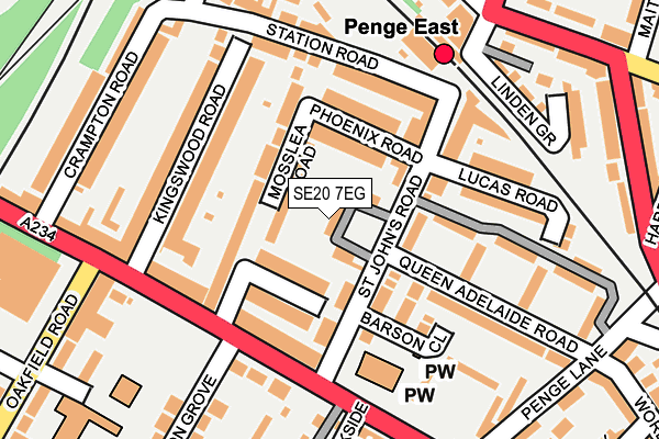 SE20 7EG map - OS OpenMap – Local (Ordnance Survey)