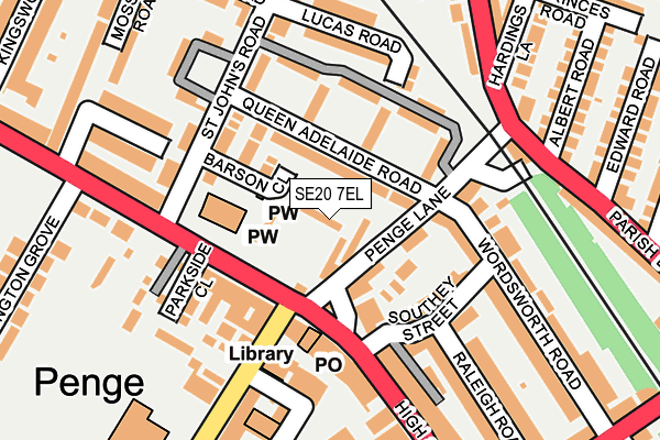 SE20 7EL map - OS OpenMap – Local (Ordnance Survey)