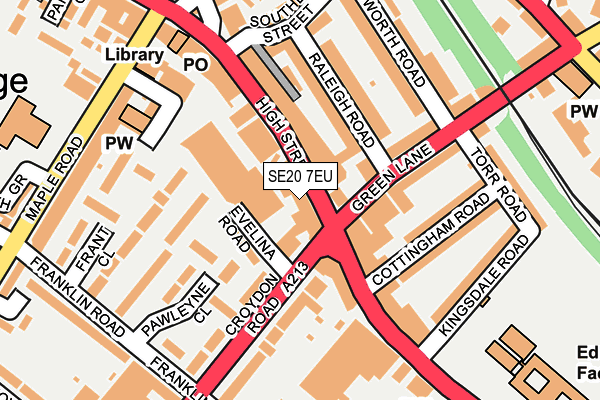 SE20 7EU map - OS OpenMap – Local (Ordnance Survey)