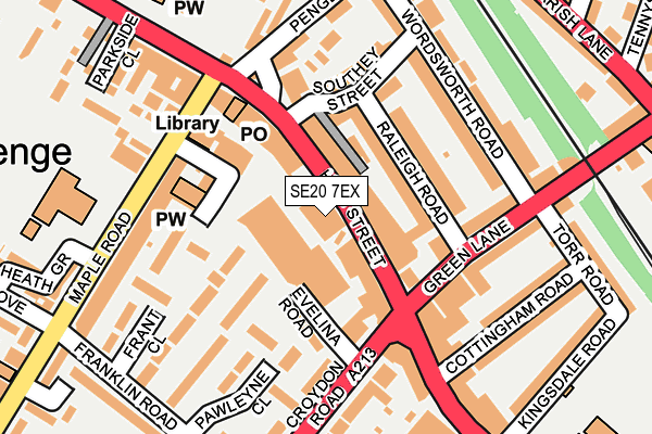 SE20 7EX map - OS OpenMap – Local (Ordnance Survey)