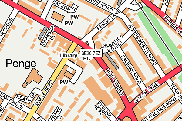 SE20 7EZ map - OS OpenMap – Local (Ordnance Survey)