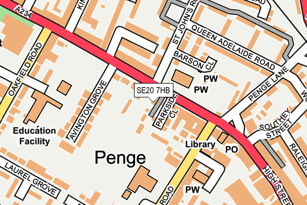 Map of PENGE EXPRESS DRY CLEANERS LIMITED at local scale