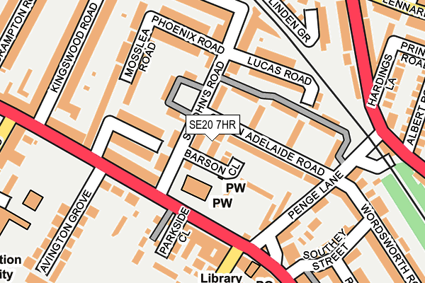 SE20 7HR map - OS OpenMap – Local (Ordnance Survey)