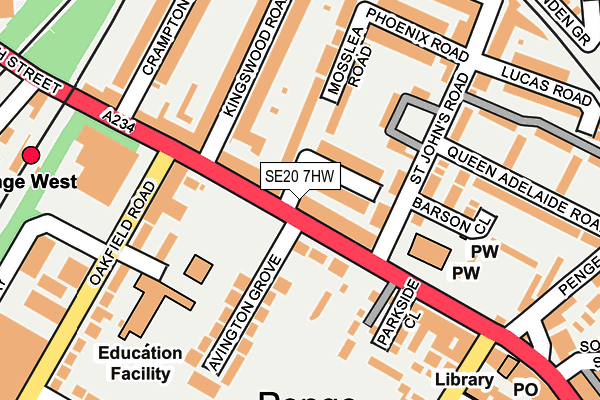 SE20 7HW map - OS OpenMap – Local (Ordnance Survey)