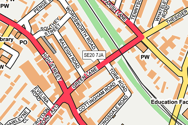 SE20 7JA map - OS OpenMap – Local (Ordnance Survey)