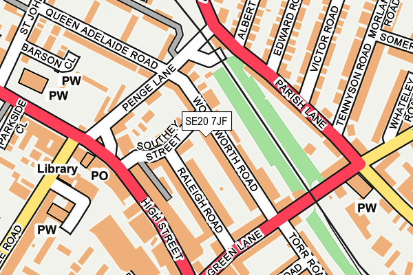 SE20 7JF map - OS OpenMap – Local (Ordnance Survey)