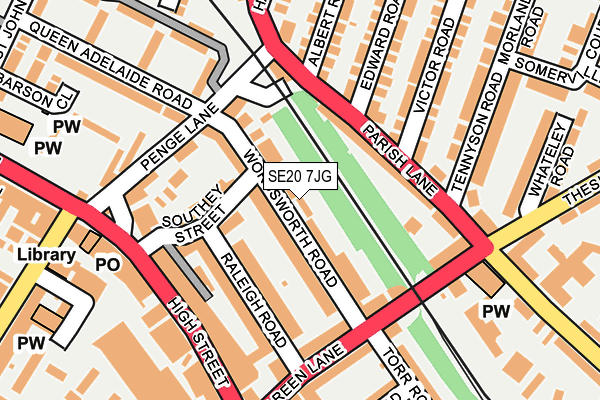 SE20 7JG map - OS OpenMap – Local (Ordnance Survey)