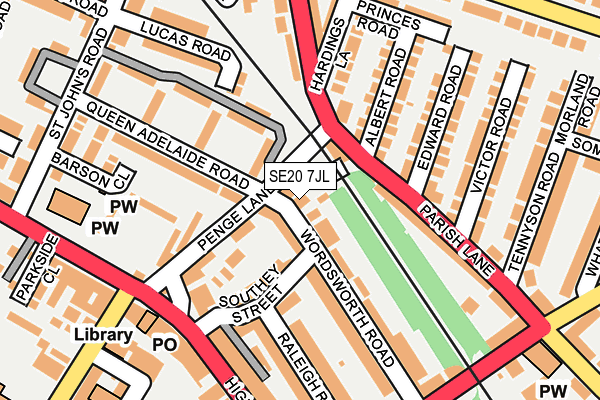 SE20 7JL map - OS OpenMap – Local (Ordnance Survey)