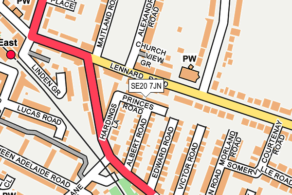 SE20 7JN map - OS OpenMap – Local (Ordnance Survey)