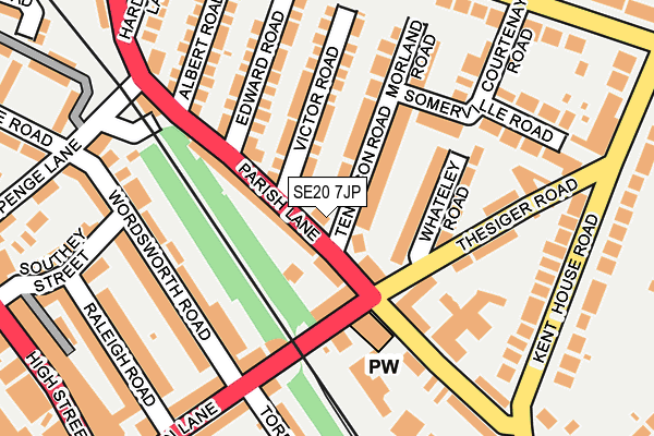 SE20 7JP map - OS OpenMap – Local (Ordnance Survey)