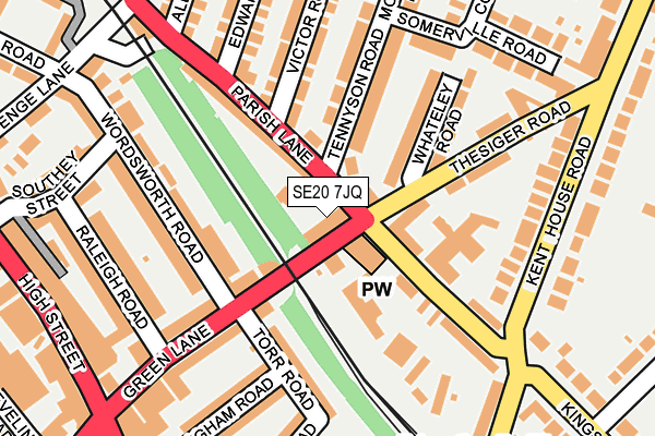 SE20 7JQ map - OS OpenMap – Local (Ordnance Survey)