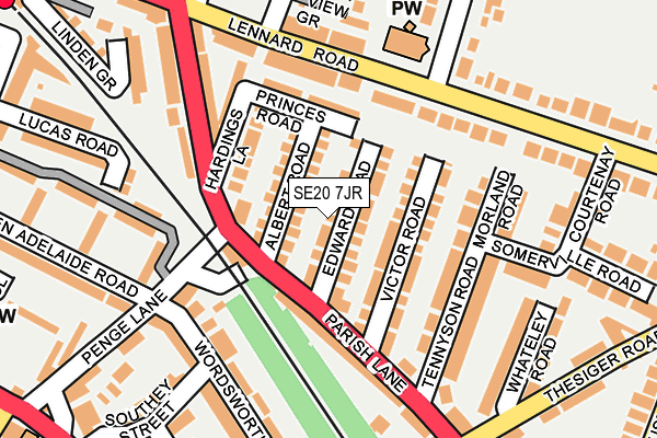 SE20 7JR map - OS OpenMap – Local (Ordnance Survey)