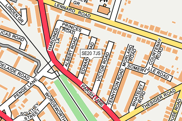 SE20 7JS map - OS OpenMap – Local (Ordnance Survey)