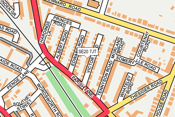 SE20 7JT map - OS OpenMap – Local (Ordnance Survey)