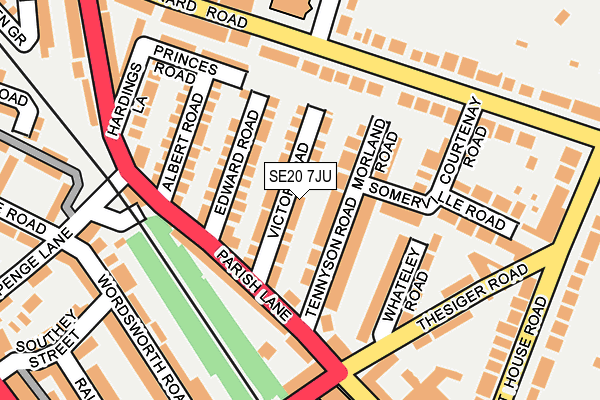 SE20 7JU map - OS OpenMap – Local (Ordnance Survey)