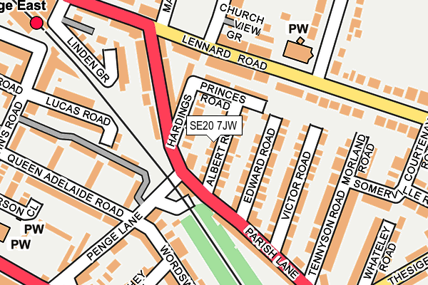 SE20 7JW map - OS OpenMap – Local (Ordnance Survey)