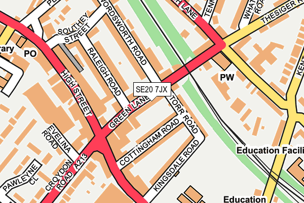 SE20 7JX map - OS OpenMap – Local (Ordnance Survey)