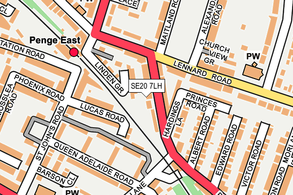 SE20 7LH map - OS OpenMap – Local (Ordnance Survey)