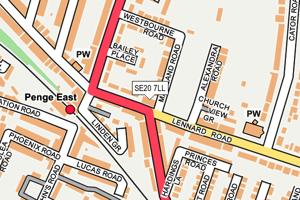 SE20 7LL map - OS OpenMap – Local (Ordnance Survey)
