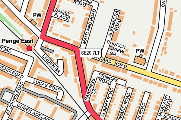 SE20 7LT map - OS OpenMap – Local (Ordnance Survey)