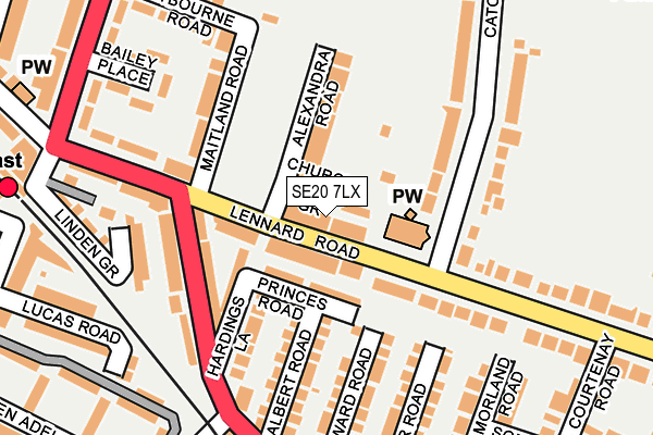 SE20 7LX map - OS OpenMap – Local (Ordnance Survey)