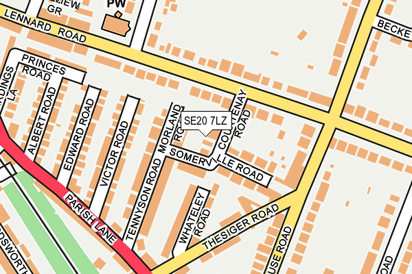 SE20 7LZ map - OS OpenMap – Local (Ordnance Survey)